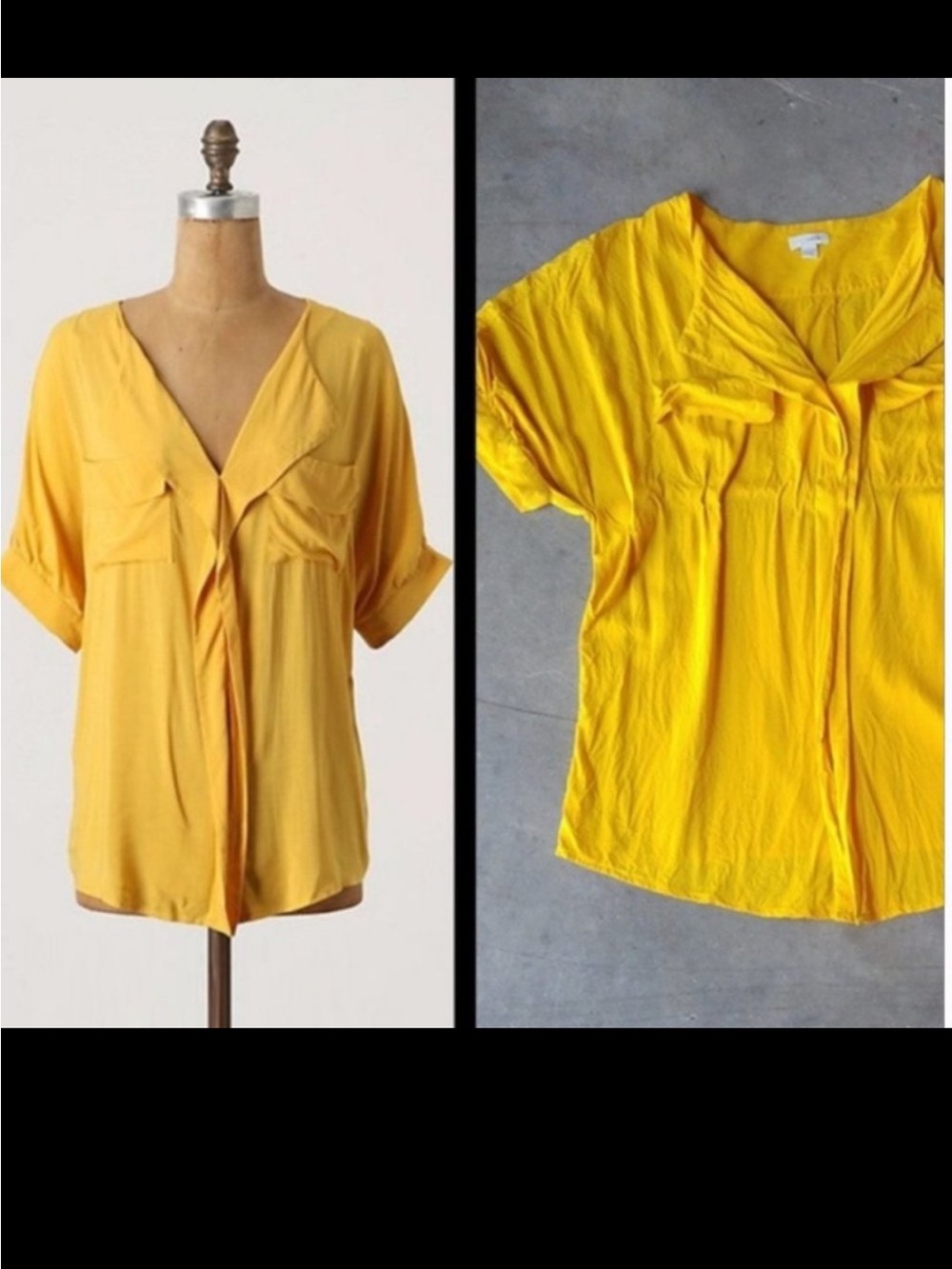 Anthropologie Odille Freya Mustard Yellow Blouse
